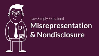 Misrepresentation and Nondisclosure  Contracts  Defenses amp Excuses [upl. by Enyaht]