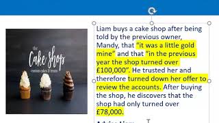 How to apply misrepresentation Liam cupcake scenario [upl. by Burny]