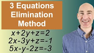 Solving Systems of 3 Equations Elimination [upl. by Adniuqal]