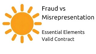 Fraud vs Misrepresentation  Other Essential Elements of a Valid Contract  CA CPT  CS amp CMA [upl. by Austreng]