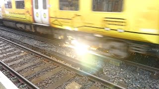 Merseyrail 507 009 making arcs at Birkdale station [upl. by Elocyn]